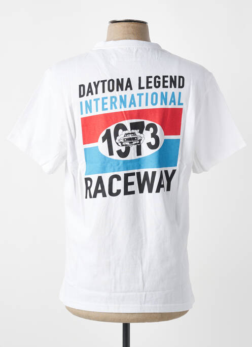 Tricou croială cambrată mâneci scurte alb DAYTONA homme