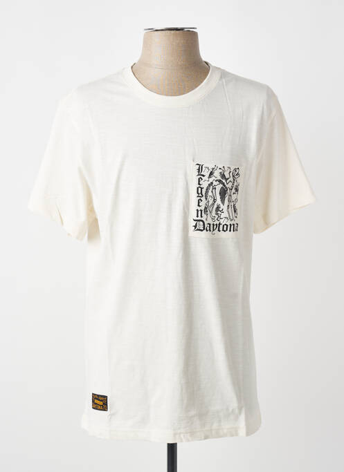 Tricou elasticitate mâneci scurte alb DAYTONA homme