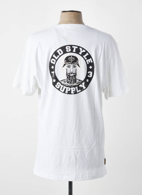 Tricou croială dreaptă mâneci scurte alb DAYTONA homme