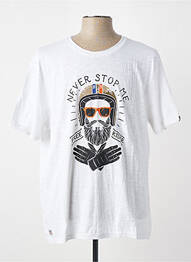 Tricou croială cambrată mâneci scurte alb DAYTONA bărbat