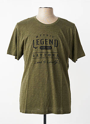 Tricou croială cambrată mâneci scurte verde DAYTONA homme