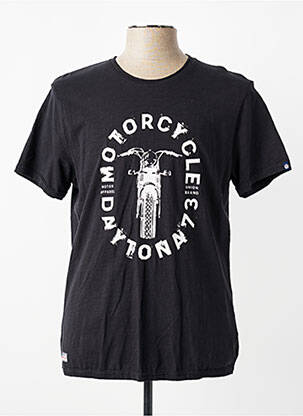 Tricou croială cambrată mâneci scurte negru DAYTONA bărbat