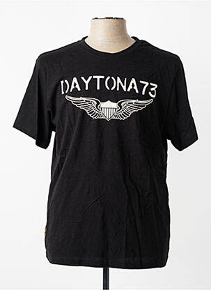 Tricou croială cambrată mâneci scurte negru DAYTONA bărbat