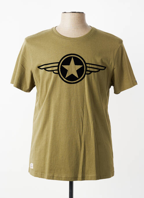 Tricou croială cambrată mâneci scurte verde DAYTONA homme