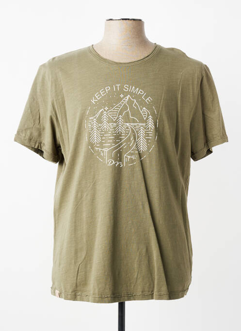 Tricou croială cambrată mâneci scurte verde DAYTONA homme