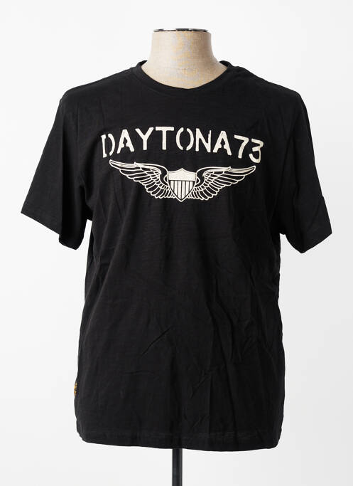 Tricou croială cambrată mâneci scurte negru DAYTONA homme