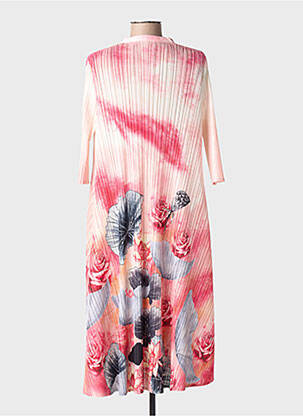 Rochie midi imprimeu floral mâneci 3/4 roz NESLAY femeie