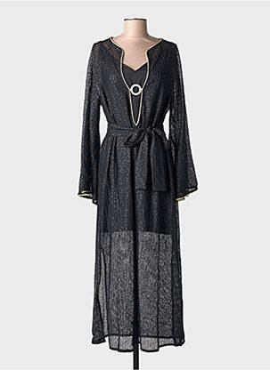 Rochie lungă mâneci lungi mâneci lungi negru ACCESS FASHION femme