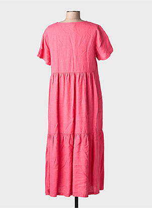 Rochie lungă mâneci scurte mâneci scurte roz ORTO BOTANICO femeie
