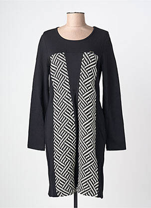 Rochie midi mâneci lungi mâneci lungi negru MALOKA femme