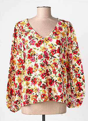 Bluză imprimeu floral mâneci lungi galben EMA BLUE'S femme