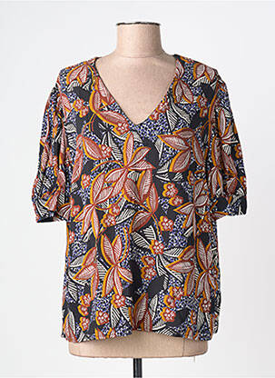 Bluză țesătură poplin mâneci 3/4 negru LA FEE MARABOUTEE femme