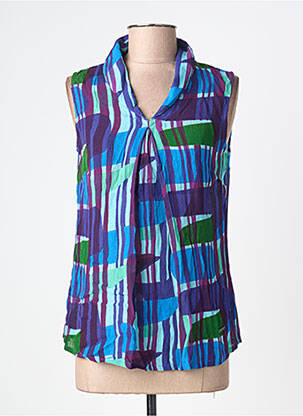 Bluză imprimeu fantezie fără mâneci albastru L'ATELIER D'ANNA femme