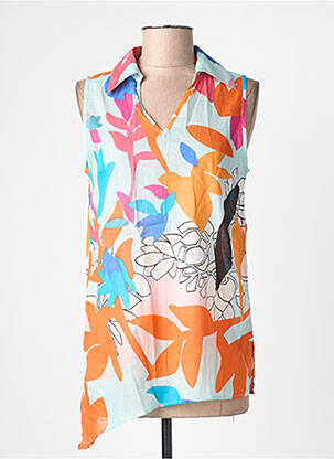 Bluză țesătură poplin fără mâneci portocaliu L'ATELIER D'ANNA femme