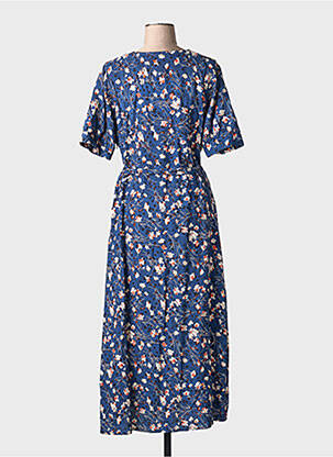 Rochie midi imprimeu floral mâneci scurte albastru LA FEE MARABOUTEE femeie