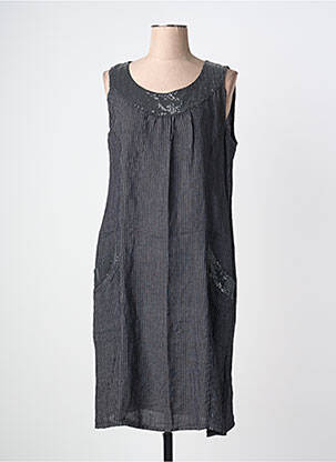 Rochie midi țesătură crep fără mâneci negru QUATTRO femme