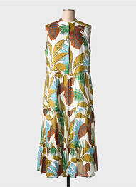 Rochie lungă croială evazată fără mâneci maro 0039 ITALY femeie
