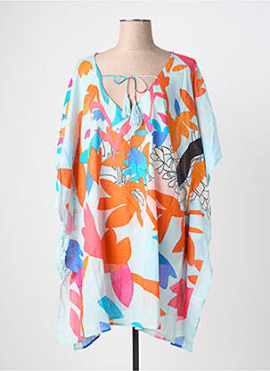 Tunică mâneci lungi guler în v albastru L'ATELIER D'ANNA femme