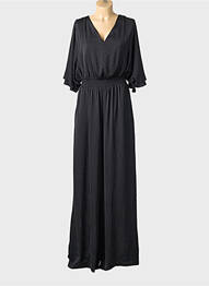 Salopetă-pantalon croială fluidă mâneci 3/4 negru ACCESS FASHION femme