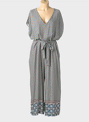 Salopetă-pantalon închidere cu nasturi la spate mâneci scurte verde LA FEE MARABOUTEE femme