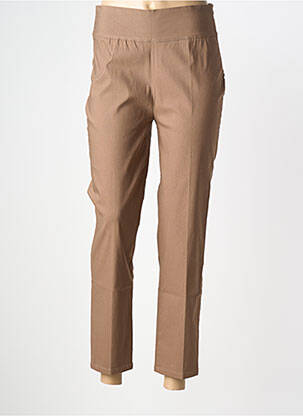 Pantalon 7/8 țesătură poplin mărime normală maro LA FÉE ATELIER BY LA FÉE MARABOUTÉE femeie