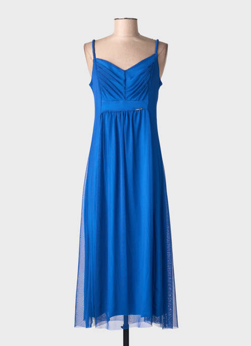 Rochie midi căptușeală bretele subțiri albastru MALOKA femme