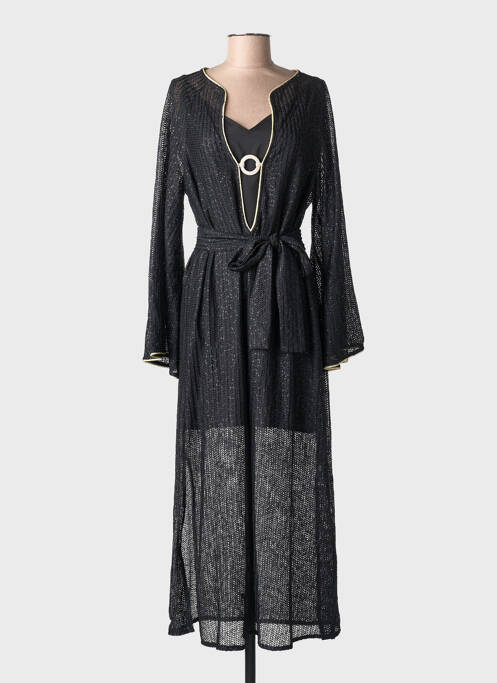 Rochie lungă mâneci lungi mâneci lungi negru ACCESS FASHION femme