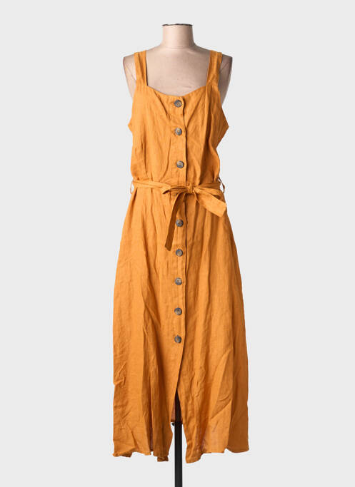 Rochie lungă țesătură crep bretele subțiri galben LA FEE MARABOUTEE femme