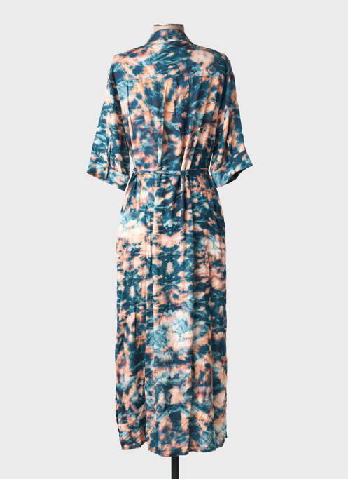 Rochie lungă imprimeu floral mâneci scurte albastru LA FEE MARABOUTEE femme