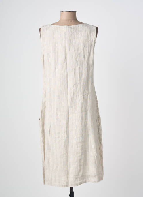 Rochie midi țesătură crep fără mâneci bej QUATTRO femme