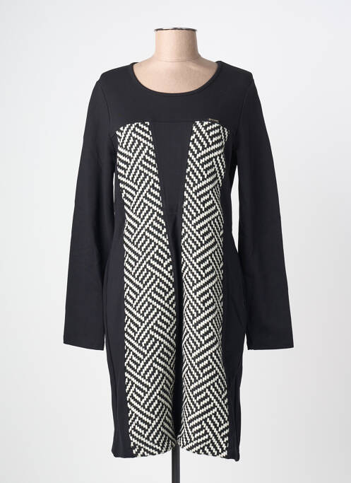 Rochie midi mâneci lungi mâneci lungi negru MALOKA femme