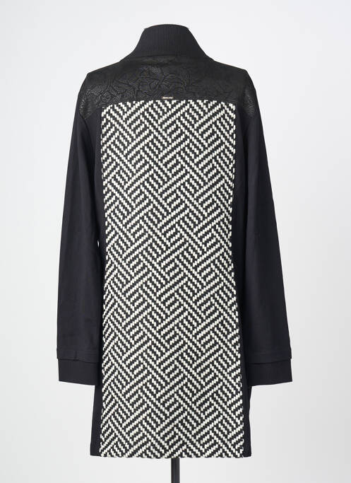 Palton lung croială cambrată fără glugă negru MALOKA femme