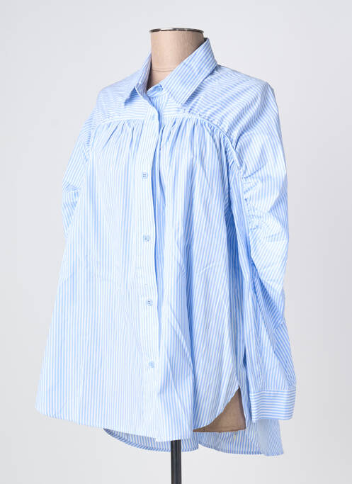 Cămașă țesătură poplin mâneci lungi albastru LAUREN VIDAL femme