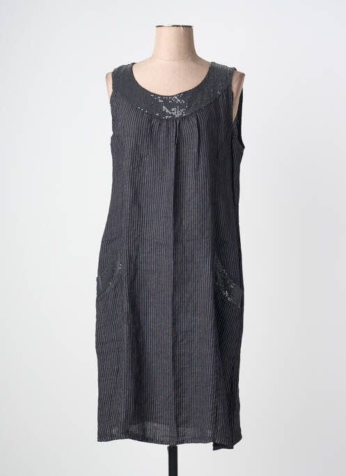 Rochie midi țesătură crep fără mâneci negru QUATTRO femme