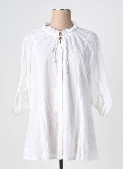 Tunică mâneci lungi închidere cu nasturi pe față alb AGATHE & LOUISE femme