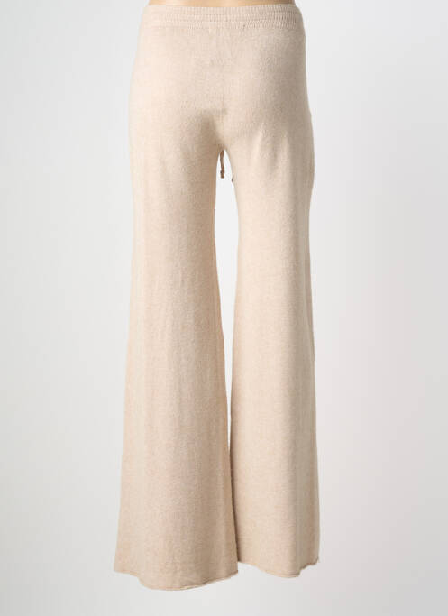 Pantalon evazat talie elastică mărime normală bej LAUREN VIDAL femme