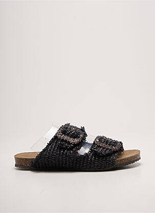 Mulete/saboți țesătură satinată toc plat până la 3 cm negru DICIOTTOPIU femme