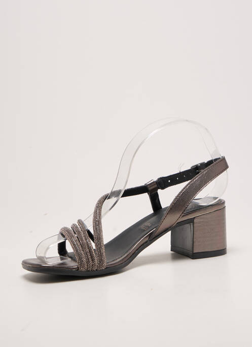 Sandale/pantofi decupați țesătură satinată toc de 4 la 6 cm argintiu DICIOTTOPIU femme