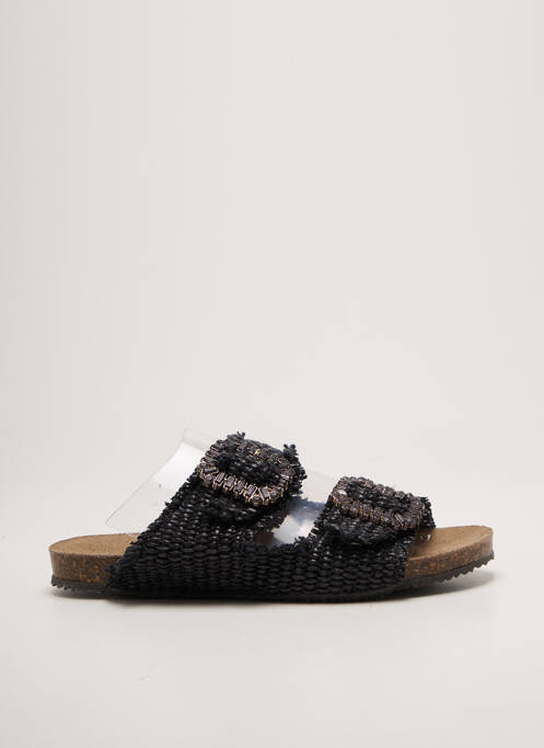 Mulete/saboți țesătură satinată toc plat până la 3 cm negru DICIOTTOPIU femme