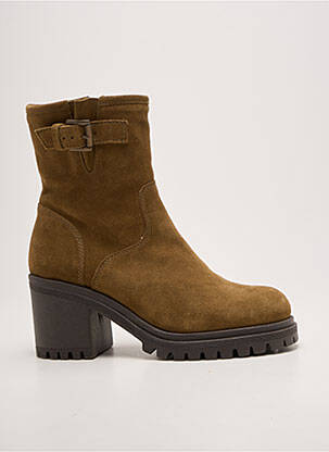 Botine/ghete toc pătrat toc de 7 la 9 cm verde SMS femeie