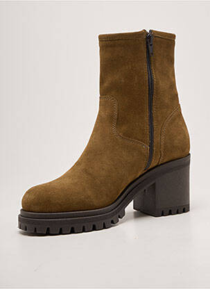 Botine/ghete toc pătrat toc de 7 la 9 cm verde SMS femeie