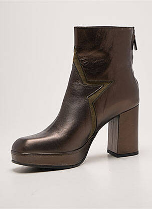 Botine/ghete țesătură satinată toc de 7 la 9 cm verde ROSEMETAL femeie