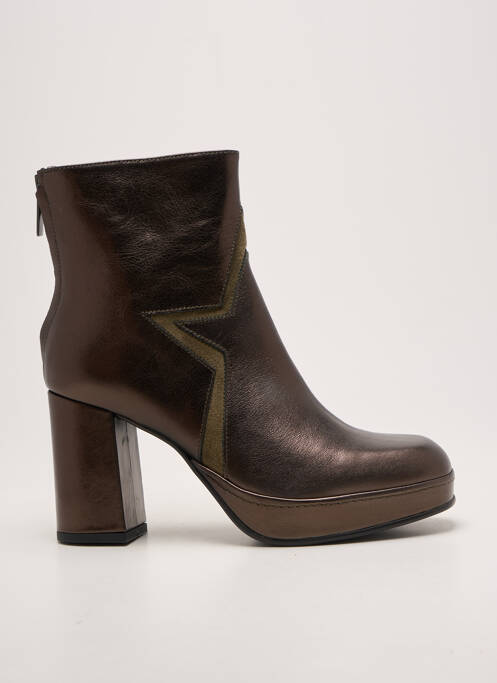 Botine/ghete țesătură satinată toc de 7 la 9 cm verde ROSEMETAL femme