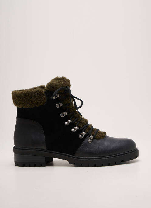 Botine/ghete închidere cu fermoar și șireturi toc plat până la 3 cm negru KARSTON femme