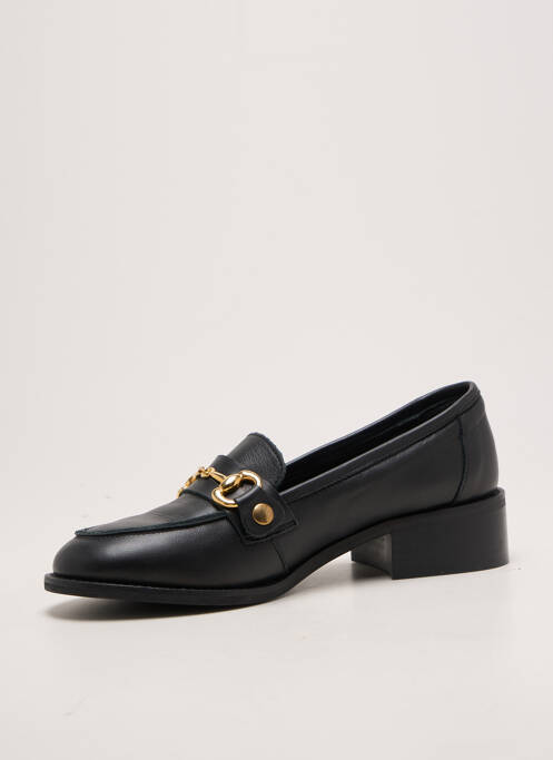 Mocasini vârf rotund toc plat până la 3 cm negru REQINS femme