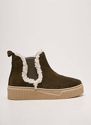 Botine/ghete vârf rotund toc de 4 la 6 cm verde COCO ET ABRICOT femeie