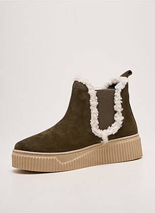 Botine/ghete vârf rotund toc de 4 la 6 cm verde COCO ET ABRICOT femeie