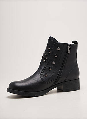 Botine/ghete țesătură satinată toc de 4 la 6 cm negru EMILIE KARSTON femeie