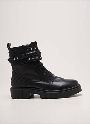 Botine/ghete țesătură satinată toc plat până la 3 cm negru EMILIE KARSTON femeie