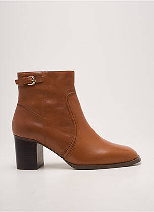 Botine/ghete țesătură satinată toc de 7 la 9 cm maro EMILIE KARSTON femeie